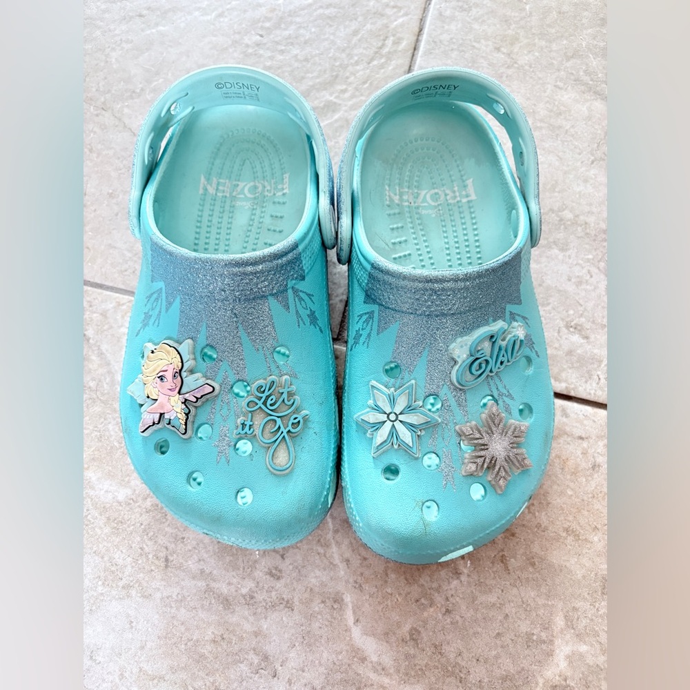Crocs Light Blue Disney Frozen Kids' Clog Sandals with Charms
